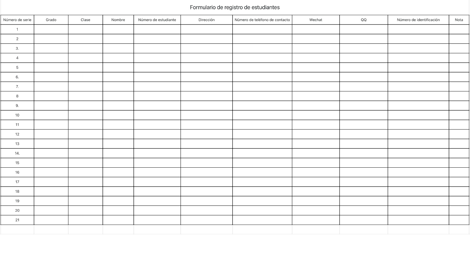 Formulario de registro de estudiantes